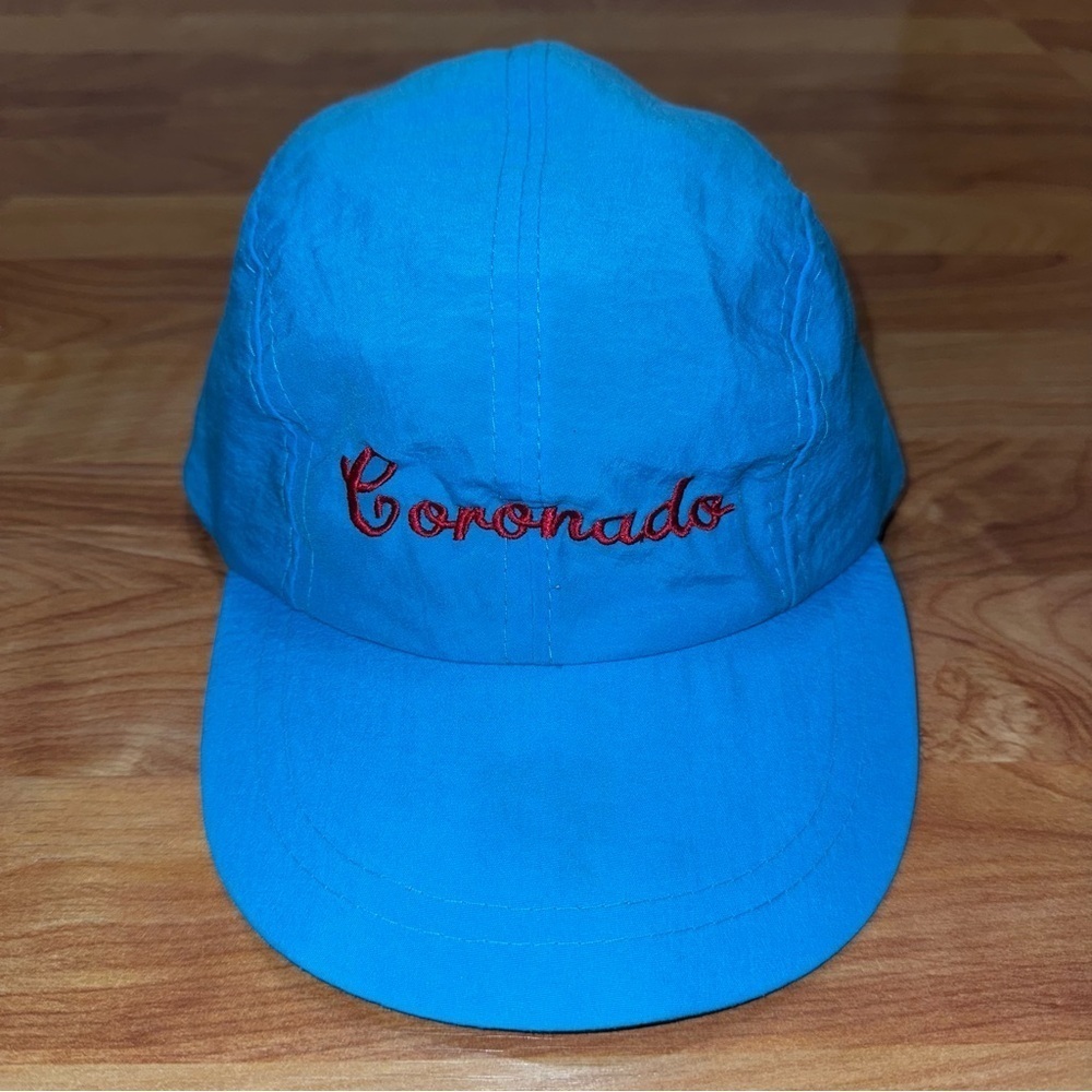 Rare Vtg Light Blue 4 Panel Hat Cap Coronado Adjustable OSFA Hawaiian Headwear